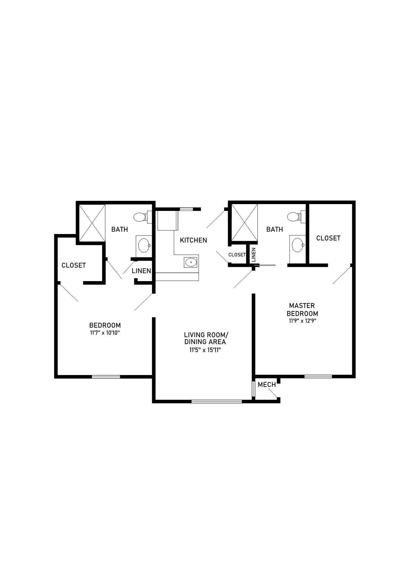 Assisted living floor plan 2 bedroom 2 bathrooms