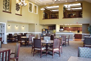 Dining room with tables and chairs